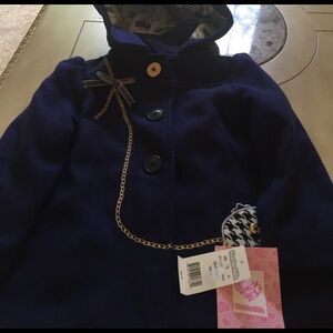 WEATHERKIDS BLUE COAT W/ LINED PURSES 4T $80